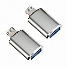 1-2 piezas Adaptador de Rayo a USB, Convertidor USB 3.0, Adaptador de Cámara USB Portátil para Automóvil, Cable Sincronizador de Datos OTG Compatible con iPhone 14/13/12/11/Xr/X/XS/8/7, Lector de Tarjetas, Unidad Flash, Ratón - Multicolor - Ver 9