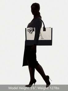 2pcs/Set Canvas Tote Bags, Printed With 26 Black Letters, Customizable, Suitable As Gift Bags For Weddings, Birthdays, Beaches, Vacations, Backpacks, And More, Great Gifts For Women, Moms, Teachers, Friends, Bridesmaids, Students. Large Capacity Tote Bags, Simple & Spacious, Portable Casual Storage Bags, Multi-Purpose Shopping Bags. - Multicolor - View 4