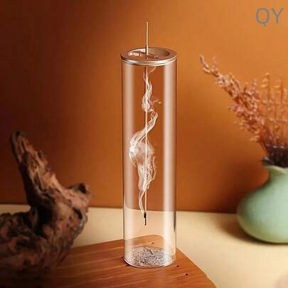 [Upgraded Anti-Ash] Glass Incense Stick Holder With Removable Ash Catcher, Smokeless Incense Burner For Home, Office, Yoga Studio, Decoration, Meditation, Relaxation, Creative Desktop Accessory (Zen Design, Smokeless Incense Holder, Ins Style, Nordic Minimalist, Incense Ceremony Accessory)