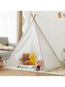 1pc White Portable Tent, Indoor Teepee Tent, Outdoor Camping Tent