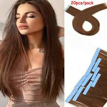 20 piezas de extensiones de cabello con cinta sintética para mujeres - Extensiones de trama invisible sin costuras, lisas y sedosas para moda femenina, fáciles de aplicar - Multicolor - Ver 11