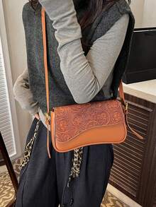 Women's Floral Textured Fashion Versatile Shoulder Bag