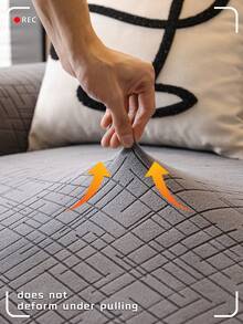 1PC Simple Slouchy Sofa Cover-ElasticFull Coverage,Stretchable & Non-SlipSofa Protector, Fits 1-4 Seater Couches Machine Washable.Al-Season UniversalUse,Pet-Friendly & Stain- Resistant Sofa Slipcover - Grey - View 9