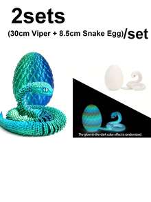 2/3 Stücke 30cm Schlangen Statue mit Locken - 3D gedrucktes Schlangen Spielzeug mit Schlangen Ei, mythisches Geschöpf Design, Dekoration für Zuhause, Stressabbau Spielzeug, geeignet für Weihnachten, ab 14 Jahren (zufällige Augenfarbe), Fidget Toy, 3D gedruckte Tiere - Schlange Viper, 3D Schlange, Mini 3D gedruckte Tiere, 3D gedruckte Schlangen, 3D gedruckte Schlange mit Ei