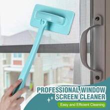 1 Pack Mesh Screen Cleaner Window Screen Cleaning Brush Washing Equipment Detachable Window Cleaner Tool With Wet And Dry Dual Use - Blue - View 3