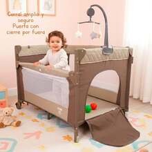 Cuna Mecedora Tipo Colecho Con Pabellón Noni Is-888 H - Camel - Ver 8