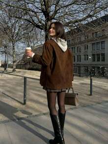 معطف كاجوال للنساء، ملابس خارجية للسيدات، جاكيت خريف/شتاء للنساء، معطف للنساء، جاكيت طويل متوسط الطول من قماش منسوج بلون واحد مع إغلاق أمامي بأزرار للاستخدام اليومي، المدرسة، المكتب، الغداء، الخريف/الشتاء