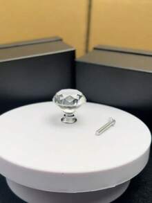 Diamond Handle Set, Multi-Color Options To Enhance Home Decor, Transparent Crystal Handles, Diamond Cut Face Drawer Cabinet Door Pulls, Single Hole Wardrobe Cabinet Handles - Multicolor - View 17