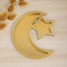 1 قطعة هلال رمضان ديكور خشبي، صينية فاكهة - متعدد الألوان - مشاهدة 6