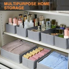Foldable Baby Organizers And Storage & Dresser Organizer For Bedroom, Drawer Organizer Clothes,Closet - Nursery Organization Dresser Dividers For Underwear, Sock, Bib,Etc. - Grey - View 3
