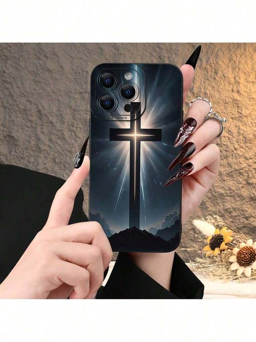 Fundas para Teléfono Móvil con Patrón de Cruz Creativo Protección Completa de Cuerpo Antigolpes de TPU Adecuado para 15ProMax15Plus15Pro15, 14ProMax14Plus14Pro14, 13ProMax13Pro1313MINI, 12ProMax12Pro1212MINI, 11ProMax11Pro11, XR8PLUS7PLUS - Multicolor - Ver 1