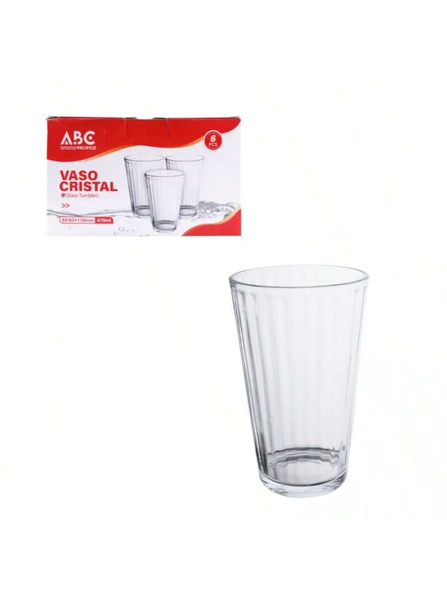 Vasos de vidrio de 470 ml, 6 unidades