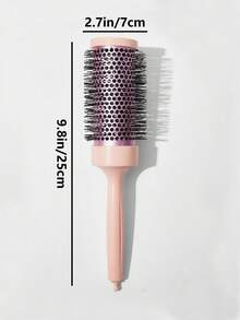 1pc Large Curling Hair Brush + 1pc Cleaning Tool, Electroplated Craftsmanship, Classic Style, Suitable As Gift For Friends Or Family, Paired With Hair Dryer For Salon Use