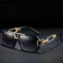 Men's Stylish Metal Frame Sunglasses - Durable Fashion Design For Outdoor & Daily Wear - 黑色 - 查看 5
