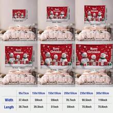 1pc Of Oversized Christmas Snowman Patterned Printed Tapestry, Large-Sized Decorative Hanging Cloth, Home Decoration, Holiday Gift Party Decoration, Live Broadcast Background Cloth, Living Room Hotel Use With Installation Bag