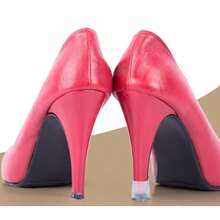 1 paire de couvre-talons antidérapants et silencieux pour talons hauts, protection anti-bruit. Couvre-talons antidérapants et silencieux pour talons hauts, couvre-talons antidérapants et résistants à l'usure pour la danse latine, couvre-talons anti-bruit et remplaçables - Transparent - Voir 2