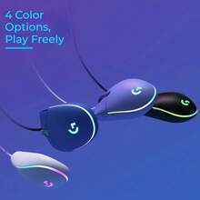 Chuột chơi game có dây Logitech G102 Gen2, Chuột cơ có đèn RGB, Nhẹ dành cho Esports, Lập trình Macro, Tương thích với các trò chơi như  và Liên minh huyền thoại, Có sẵn màu Đen/Trắng/Tím/Xanh dương - màu đen - Xem 2