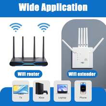 Extensor de WiFi, amplificador de señal inalámbrica de 300Mbps a 2.4GHz, cobertura de hasta 1500m², con puerto LAN/WAN, modo de punto de acceso, repetidor de rango extensor de WiFi para el hogar - Enchufe EU Tipo C(220-240V) - Ver 3