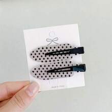 2个新款黑白波点发夹，简约甜美女孩刘海侧夹发饰 - 彩色 - 查看 7