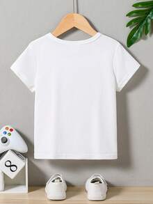Young Boy Solar System Planet Print Short Sleeve T-Shirt, Summer - White - View 3