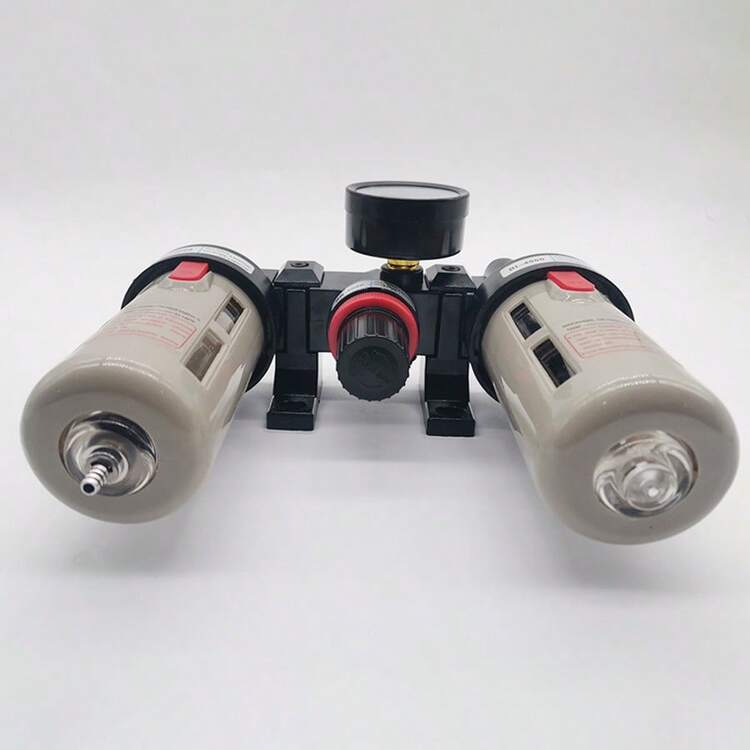 1/2'' Water Oil Trap Air Line Filter Regulator Trap Separator Compressor Gauge - Grey - View 6