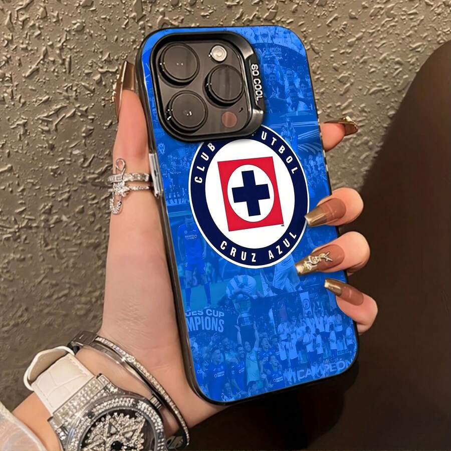 Funda para teléfono con diseño del logo de Cruz Azul, compatible con teléfonos , 17, 16 Pro Max, 15 Pro Max, 13 y 12. Fabricada en TPU para una protección eficaz contra golpes y caídas. Un regalo ideal para familiares, amigos, seres queridos, parejas y para Navidad. - Negro - Ver 1