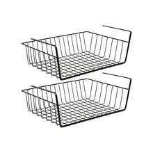 2 piezas Cestas de almacenamiento bajo el gabinete, Cestas de almacenamiento de alambre metálico colgantes para cocina, oficina, sala de almacenamiento, baño y gabinetes - Multicolor - Ver 1