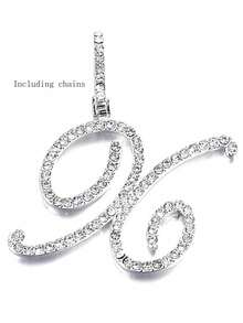 1pc Stainless Steel A-Z Letter Necklace, Women's Fashion Necklace, First Letter Commemorative Multifunctional Accessory Necklace - Silver - View 30