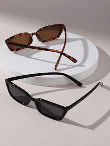 قطعتان من النظارات البلاستيكية ذات الإطار الهندسي للنساء، بطراز شارع أنيق وجمالي، مناسبة للتنزه والشاطئ والتخييم وتصوير الشوارع - متعدد الألوان - مشاهدة 6