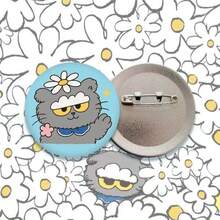 Haustier Katze ZOA Abzeichen süße Cartoon Blechabzeichen 58MM Taschenbehang Accessoire Geschenk