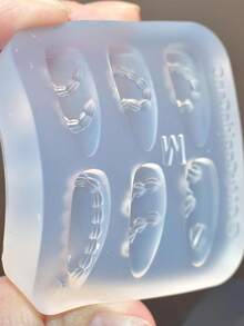 1PC 3D Silicone Nail Molds, Cute French Cake Cream Nail Carving Mold, Happy Birthday Nail Design Creamy Bow Hearts Charms Clear Modeling Templates Mold For Women Girls - Clear - View 5