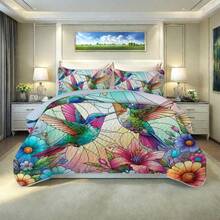 3 Pieces Full/Queen/King Size Quilt Set, Machine Washable, Lightweight Bedding Coverlet, Brushed Microfiber Quilt Cover, Warm Quilted Blanket Bedding Sets With Pillow Shams, Modern Style Thin Comforter, 2 Pieces Twin Quilt Set - 青碧色 - 查看 8