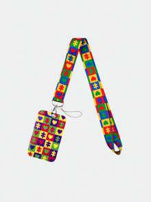 1pc Autism Education Lanyard With ID Holder, Autism Awareness Keychain With Vertical ID Holder And Zipper ID Case, Perfect For Teachers And Nurses