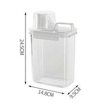 1pc Large Capacity Laundry Detergent Dispenser With Measuring Cup, Odorless Plastic Storage Container, Ideal For Soap, Liquids, And Powders, With 2300ML/1800ML/1100ML For Kitchen And Bathroom Organization