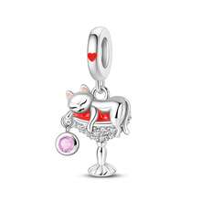 1PC Pink Cute Cat, Swan, Perfume Bottle, Cake, Heart-Shaped Pink Pony, Rose Gun, Lucky Bag, Lipstick Airplane Bag, Poker Star, Heart Ring Car, Scissors Bottle Wine Glass, Bouquet, High Heel Bag Wine Glass Charms, DIY Creative Bracelets, Necklaces, Wristbands And Other Jewelry, Suitable As Birthday Or Holiday Gifts For Women And Girls - Multicolor - View 16