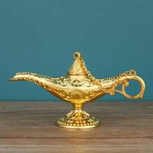 Quà tặng trang phục và phụ kiện đèn thần cổ điển, chậu cây trang trí kiểu Ả Rập cổ điển (vàng), biểu ngữ tìm kiếm họa tiết vàng sang trọng, đèn thần, đồ trang trí tiệc cung điện, đèn thần, đồ trang trí thủ công hình đèn thần - Nhiều màu - Xem 11