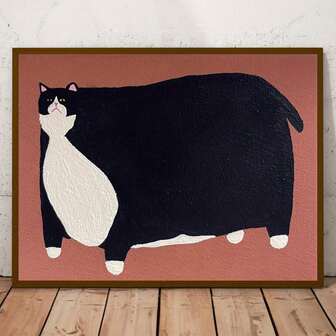 1pc No Frame Unframed Canvas Poster, American Cat Poster, Funny Fat Cat Poster Wall Art For Living Room, Wall Decor For Bedroom, Home Decor Room Decor