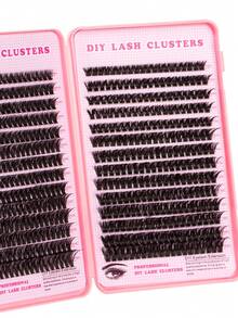 560 piezas Extensiones de pestañas en racimos estilo D-Curl 60-80D, extensiones de pestañas en racimos individuales DIY de tipos mixtos de imitación de visón delgado, incluye pegamento para pestañas, sellador y herramienta para extensión de pestañas, adecuado para extensiones de pestañas DIY en casa, uso diario y ocasiones casuales