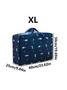 1pc Cat Pattern, Rocket Pattern, Small Fish Pattern Quilt Storage Bag With Large Capacity, Waterproof And Moisture-Proof, Organizing And Packing Clothes, Luggage Bags For Moving, And Quilt Bags - Blue - View 19