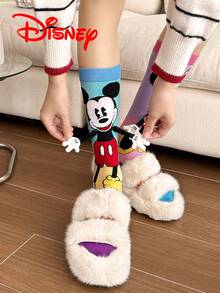 1 Đôi tất đôi có nam châm tự dính tay, tất hoạt hình dễ thương tự dính vào nhau, chủ đề Giáng sinh, phù hợp cho mùa xuân, đông, thu và hè, hoàn hảo làm quà tặng dự tiệc, tất nữ nhiều màu sắc dài đến bắp chân dành cho người hâm mộ, tất Disney - Nhiều màu - Xem 2