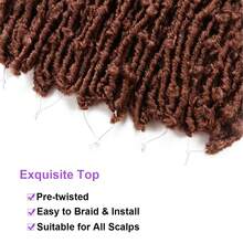 1/5 paquetes de trenzas de crochet de mariposa con bucles previos, trenzas de crochet de mariposa desgastadas para cabello sintético - Multicolor - Ver 5