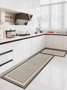 1pc High-End Geometric Patterned Silicone Kitchen Mat, Anti-Fatigue Cushioned Non-Slip Kitchen Rug With Quick Drying & Water Absorption Properties, Suitable For Kitchen, Bathroom, Hallway, Laundry Room Etc.