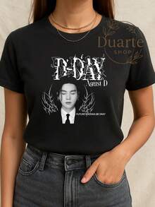 Yoongi Women's T-Shirt 100% Cotton NEW RELEASE Premium Tumblr Style Casual - 玧其 4 - 查看 1