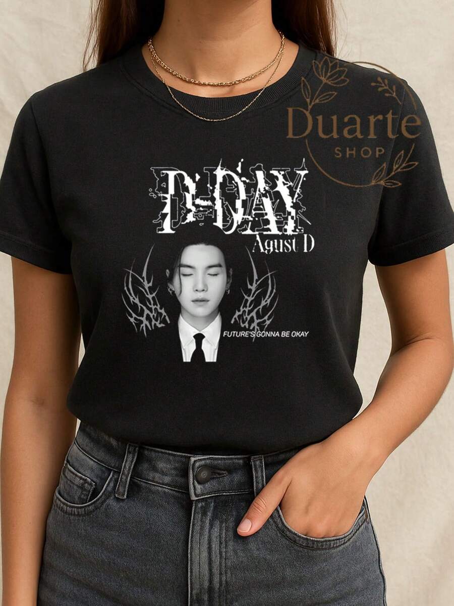 Yoongi Women's T-Shirt 100% Cotton NEW RELEASE Premium Tumblr Style Casual - 玧其 4 - 查看 1