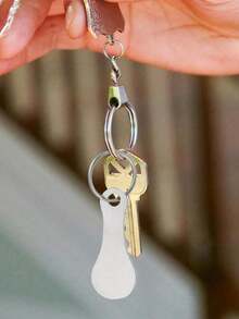 1pc Stainless Steel Supermarket Shopping Cart Token Keychain, No Coin Needed, Convenient Christmas Gift