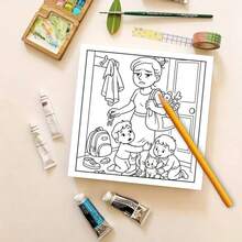 1pc, Tired Mom Club Coloring Book For Adults And Teens, 25 Single-Sided Designs, 20 Cm/7.87 In, Thick Smooth Paper, Drawing & Painting, Perfect For Relaxation And Stress Relief, Gift For Holiday & Party Birthday - Tired Mom Club - View 3