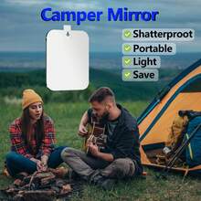 Anti-Fog Shower Mirror, Shaving Mirror, Wall-Mountable, Frameless Portable Travel/Camping Mirror, Shatterproof Handheld Storage Cabinet Shaving Mirror, Makeup Mirror, Plastic Material, Anti-Fog Bathroom Mirror - Multicolor - View 4