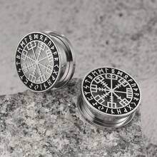 2PCS 316L Stainless Steel Ear Gauges Stretcher Viking Rune Ear Plugs Tunnels Earrings Piercing Expanders Body Jewelry For Women Men - 1431 - View 5