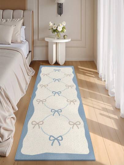 DAJIANG 1pc Minimalist Bow Tie Shaped Doormat Carpet, Girly, Asymmetric, Natural, Minimalist, Ins Style, Fresh, Washable, Suitable For Bedroom, Entryway And Living Room, Hallway Mat, Soft And Durable, Non-Slip, Thickened, Machine Washable, Kitchen Mat