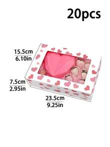 10pcs/20pcs Valentine's Day Heart Shaped 4-Cup Cake Box, 6-Cup Cupcake Box, Suitable For Cakes, Cupcakes, Pies, Pastries, Chocolate Strawberries, Desserts, Cookies - Multicolor - View 15
